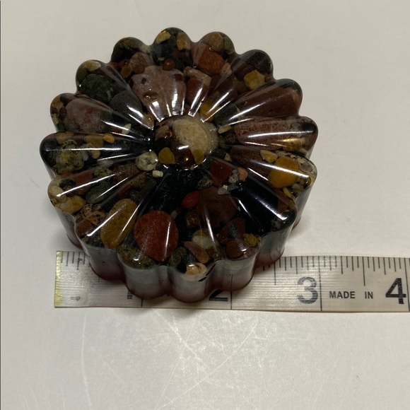 Floral Resin Natural Rock Resin Art Handmade Flower Decor NWOT - Picture 7 of 11